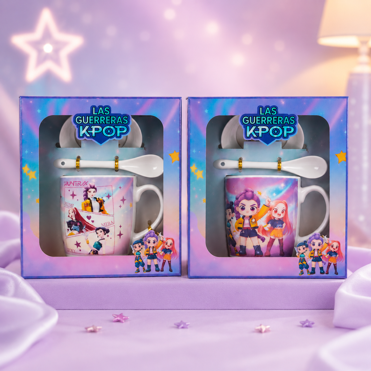 K-Pop Demon Hunters Ceramic Mug Gift Set with Spoon & Saucer