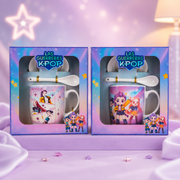 K-Pop Demon Hunters Ceramic Mug Gift Set with Spoon & Saucer