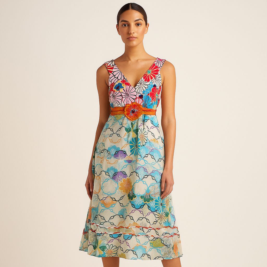 Desirable Floral Dress For Women Size M-L