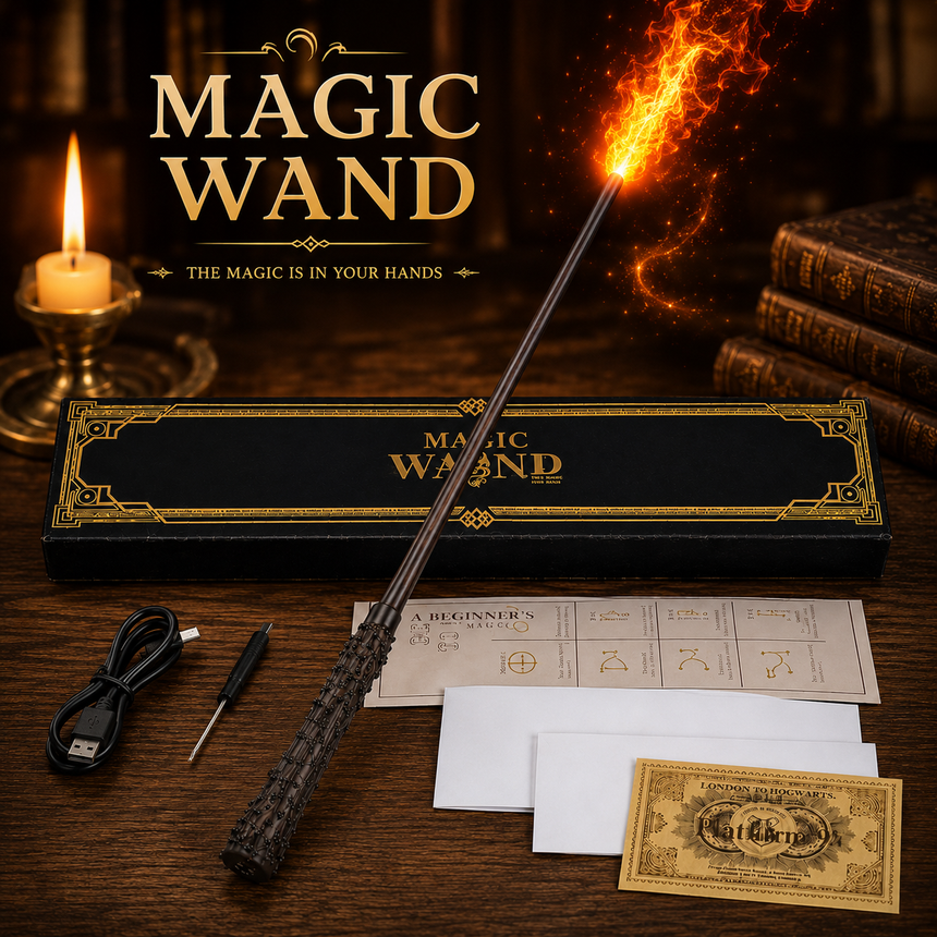 Magic Fire Wand with gift box – wizard wand for Harry Potter fans