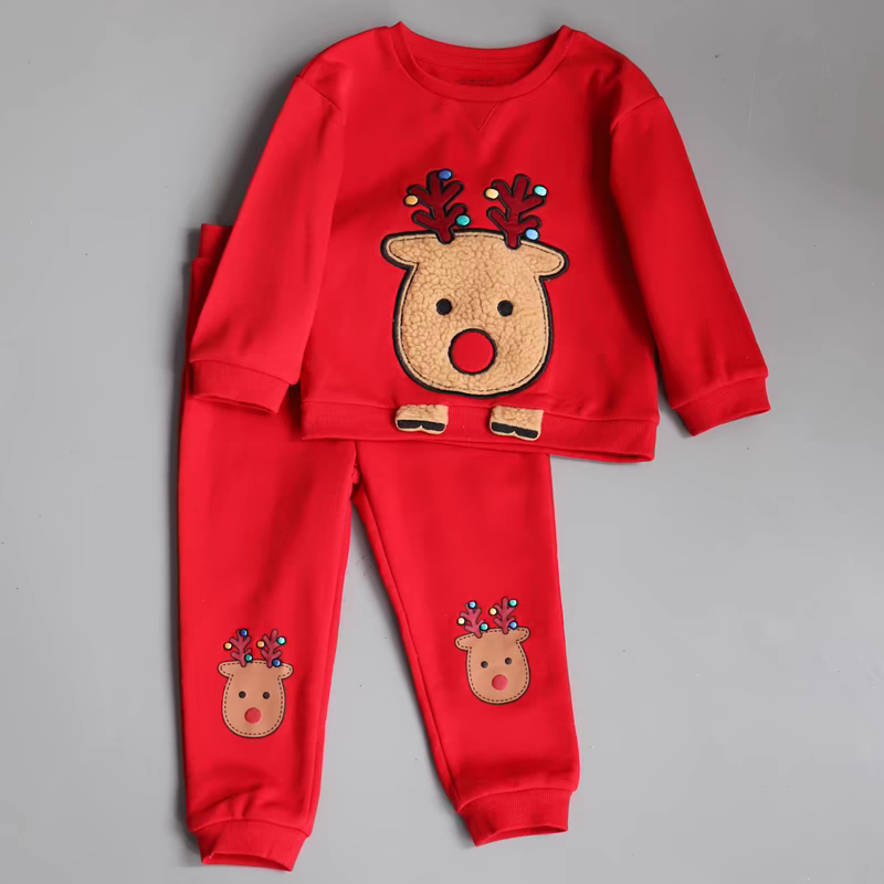 Baby Christmas Fleece-Lined Outfit / 6–12M