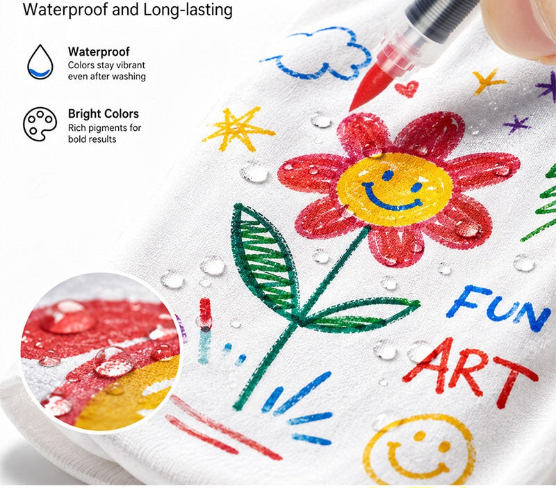 Fabric Brush Markers – 12 / 24 / 36 Colors