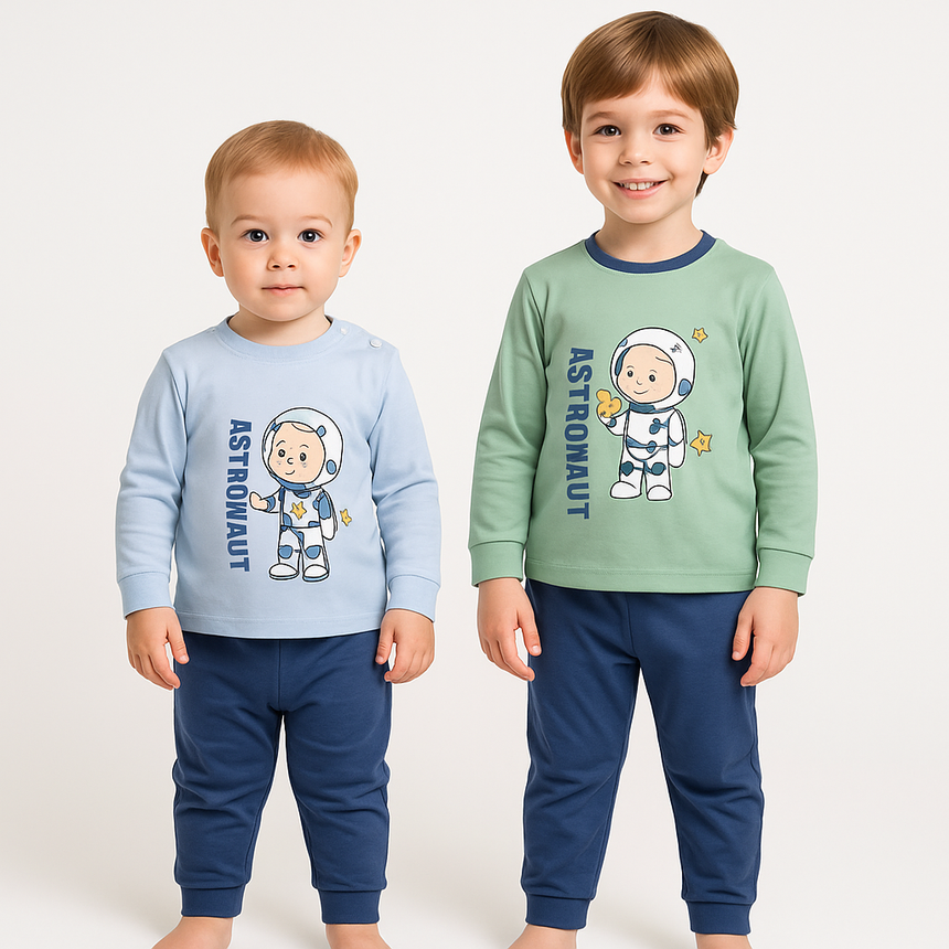 Kids’ Cotton Astronaut Pajama Set | 1–6Y