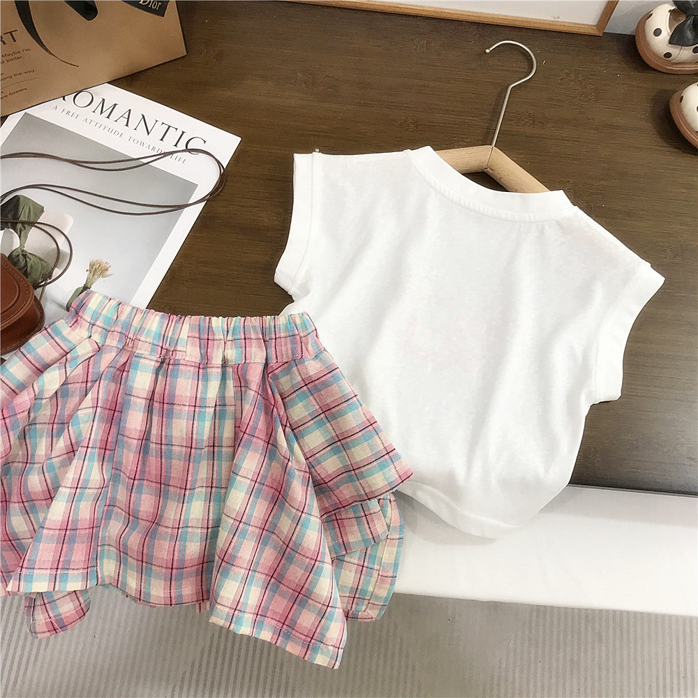 Girls’ Cotton Top & Skirt Set / 2–8Y