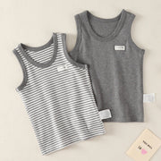Boys Cotton Tank Tops 2 Pcs Grey Size 7-8Y