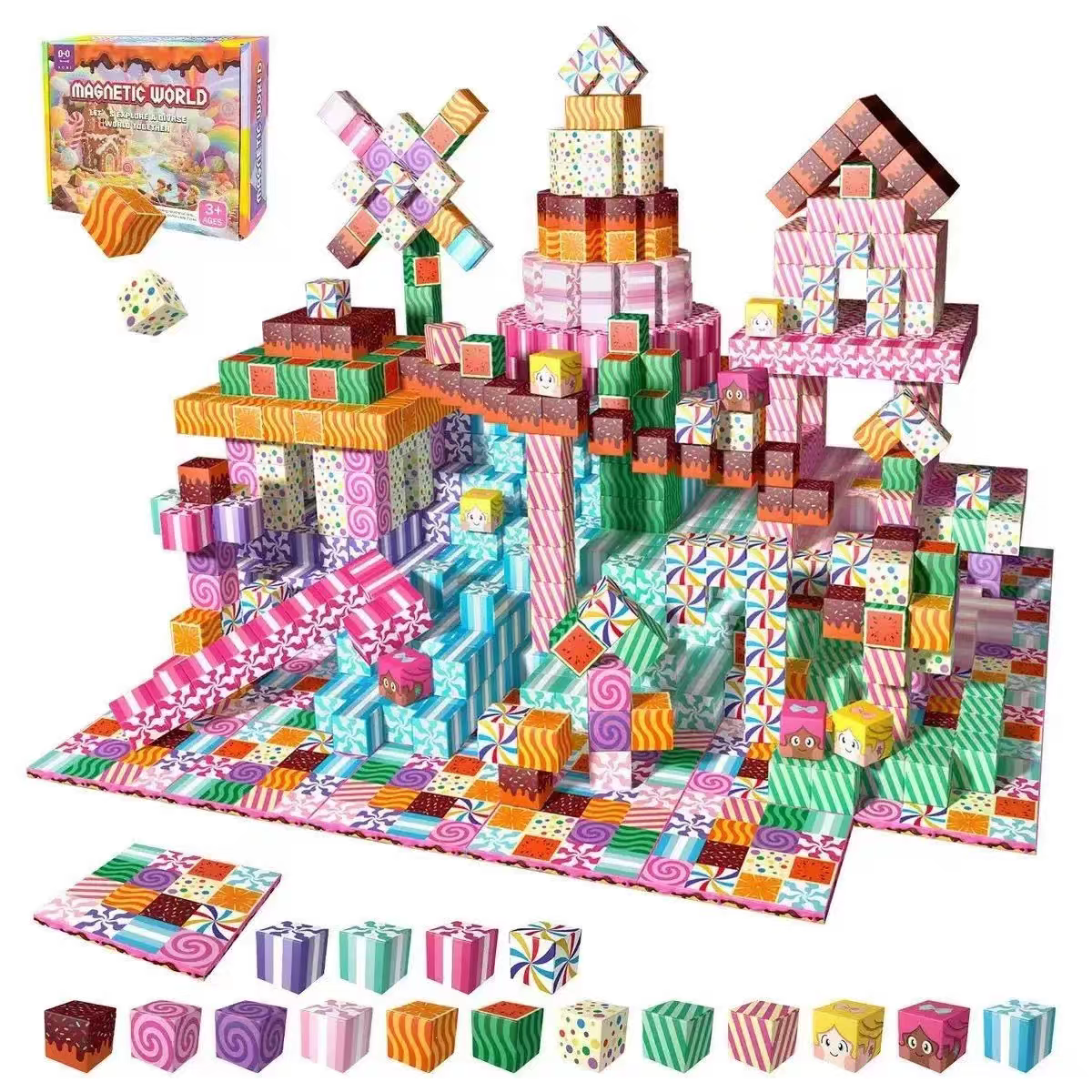 Magnetic Building Cubes Set – 100 Pieces | 3+