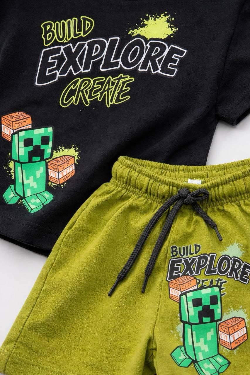 Boys’ Cotton Minecraft Outfit / 3–10Y