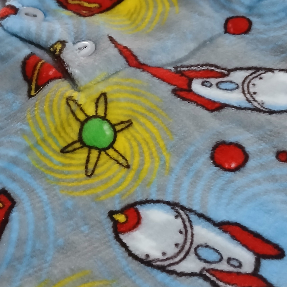 Boys’ Warm Rocket Pajama Set – Light Grey | 1–4Y