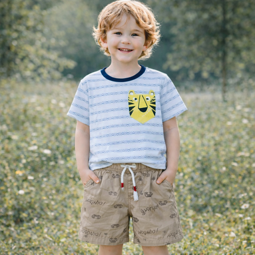 Boys’ Cotton Tiger Summer Set / 7–8Y