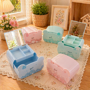 Cute Kids Vanity Storage Box With Mirror 16x10cm