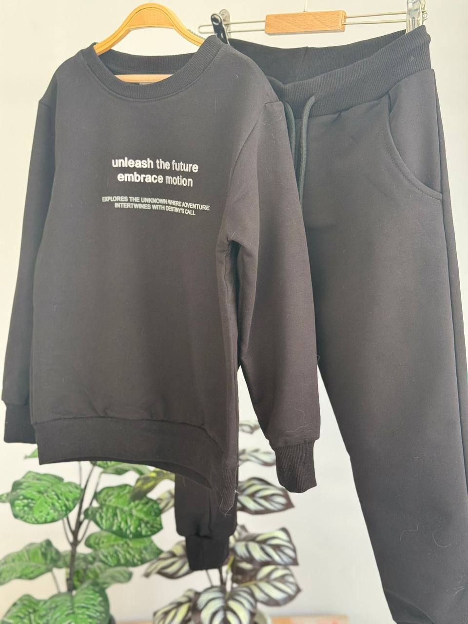 Kids’ Charcoal Black Cotton Outfit Set / 5–14Y