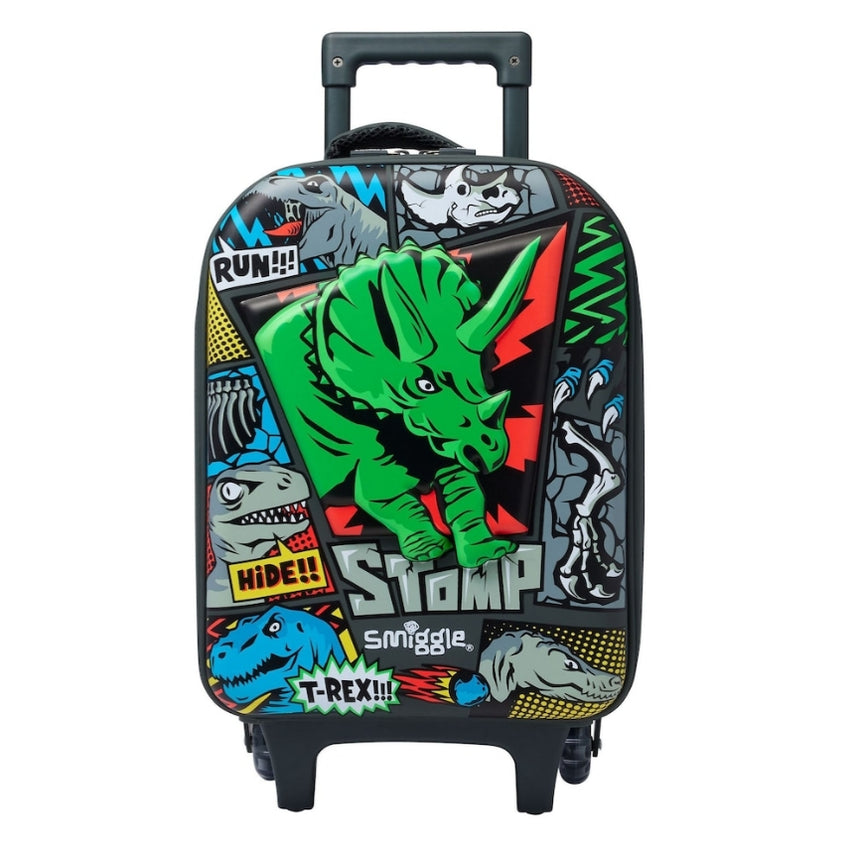 Smiggle Trolley Bag - Hardtop | Green Dinosaur | 45cm