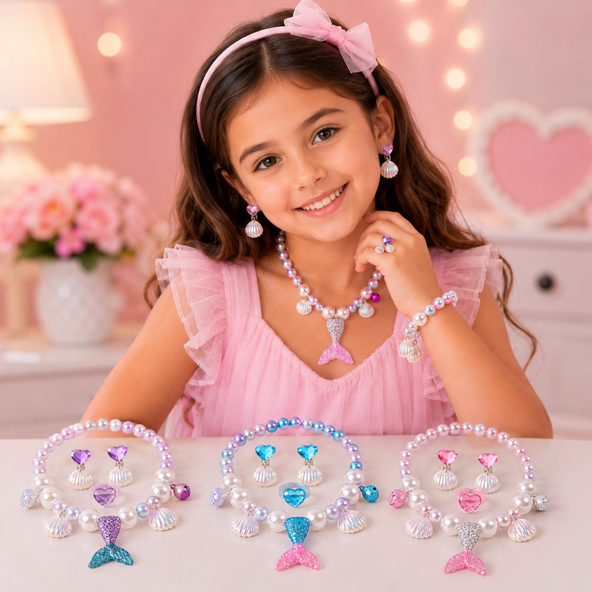Mermaid Princess Jewelry Set – 3 Magical Colors