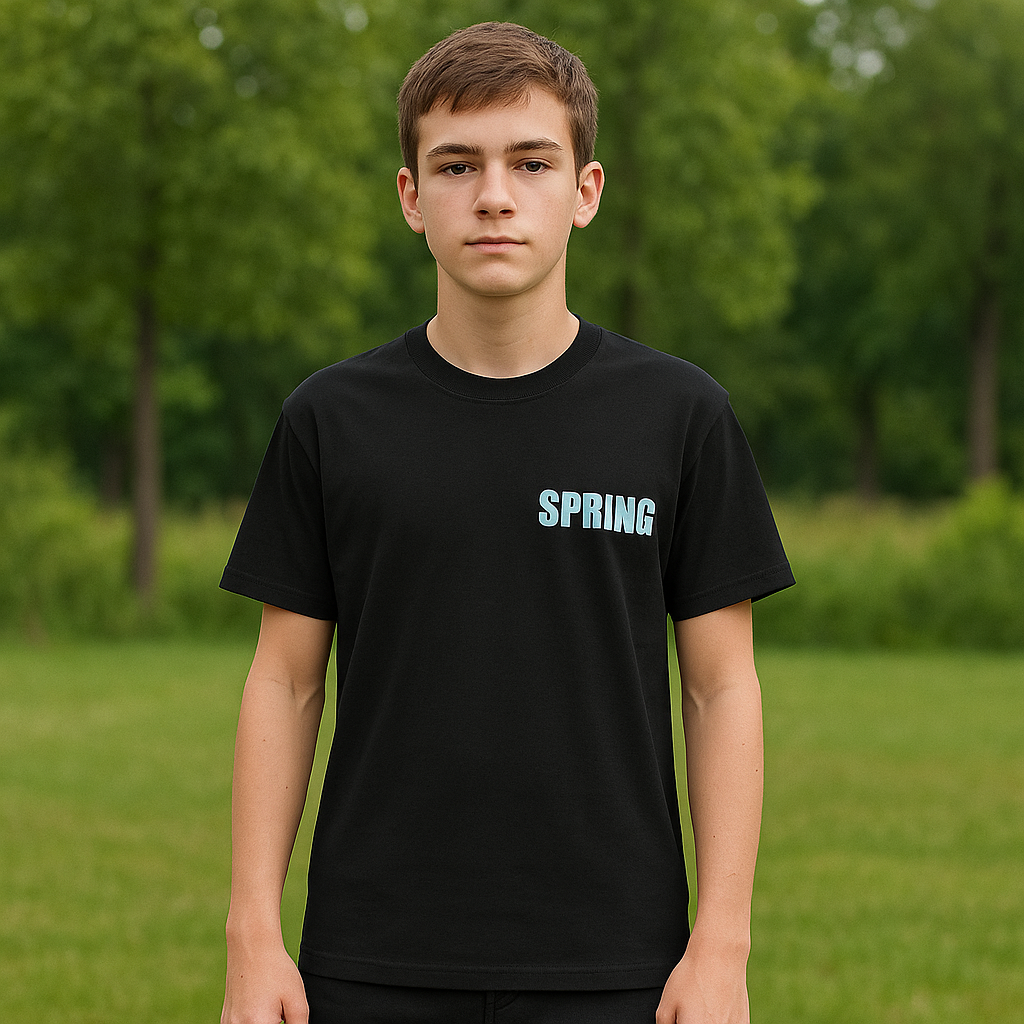 Black Spring Print T-Shirt | M