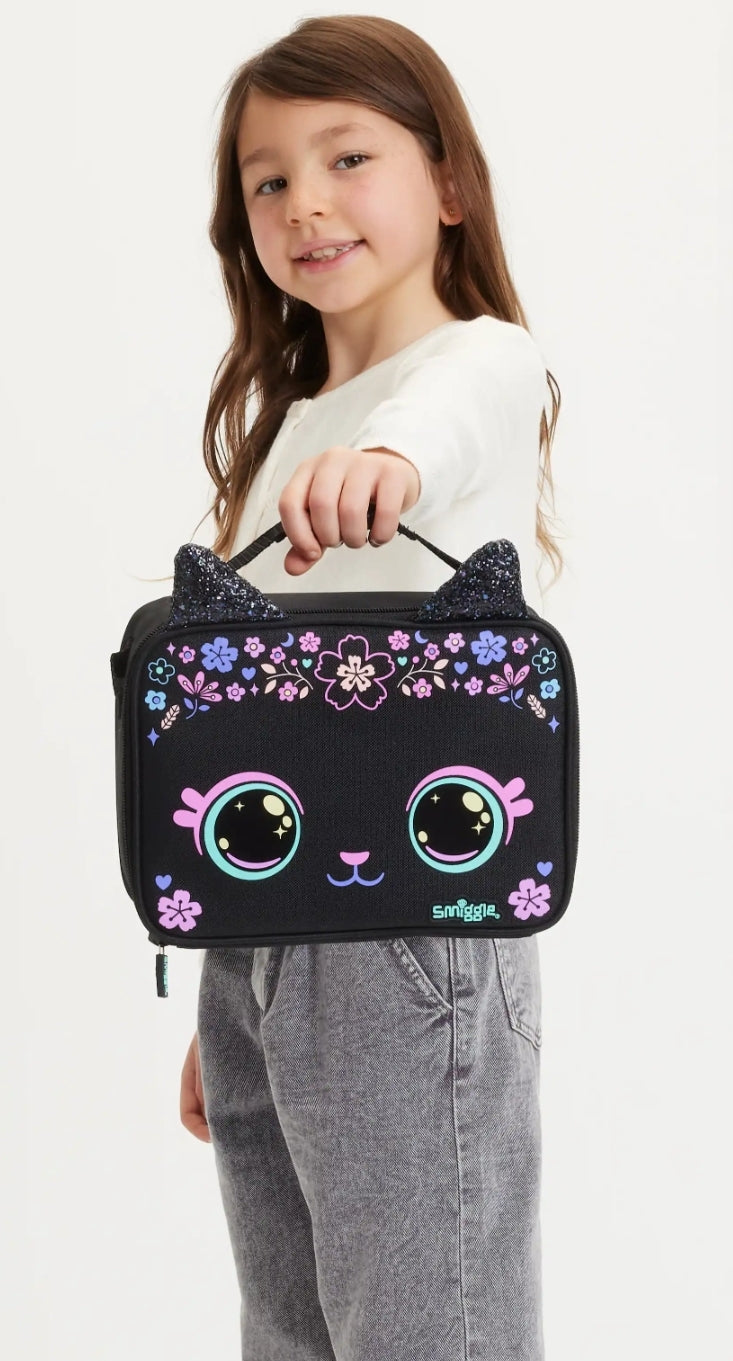 Smiggle Lunch Bag Attach Black Cat 25x19x8cm