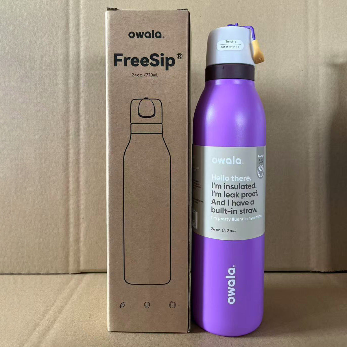 Owala Bottle Stainless Steel - FreeSip - Leak-proof - Twist - 710 mL