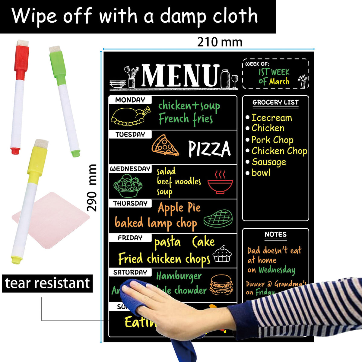 Black Kitchen Label Waterproof Handwriting Blackboard