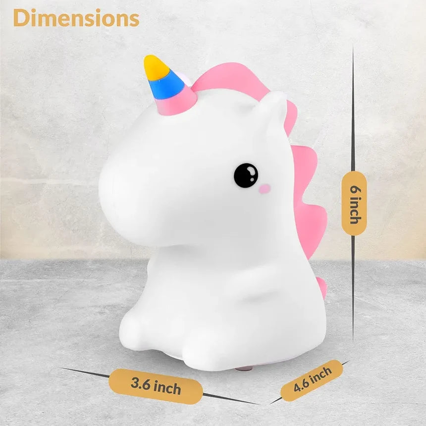 Rainbow Unicorn Silicone LED Night Light USB Rechargeable