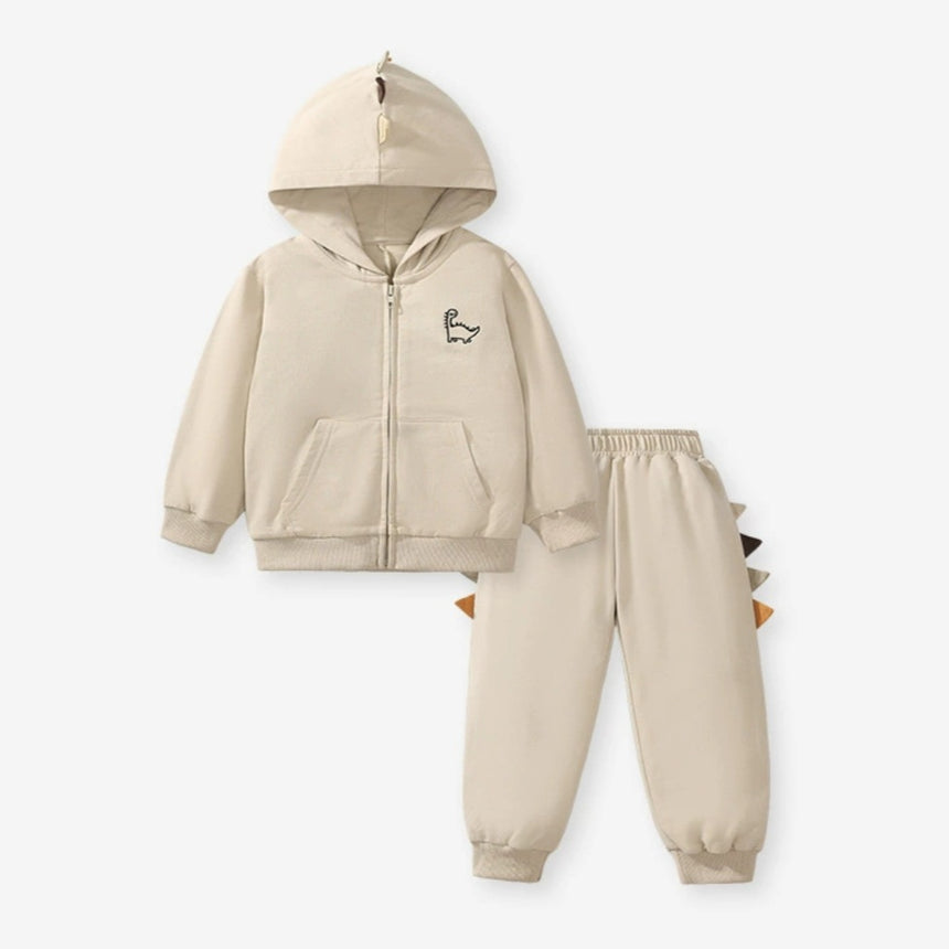 Boys’ Dinosaur Cotton Hoodie Outfit Set / 2–7Y