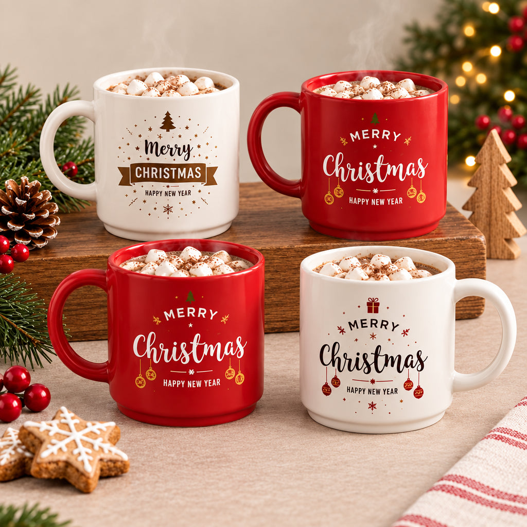 Christmas Simple Mugs Set Of 2