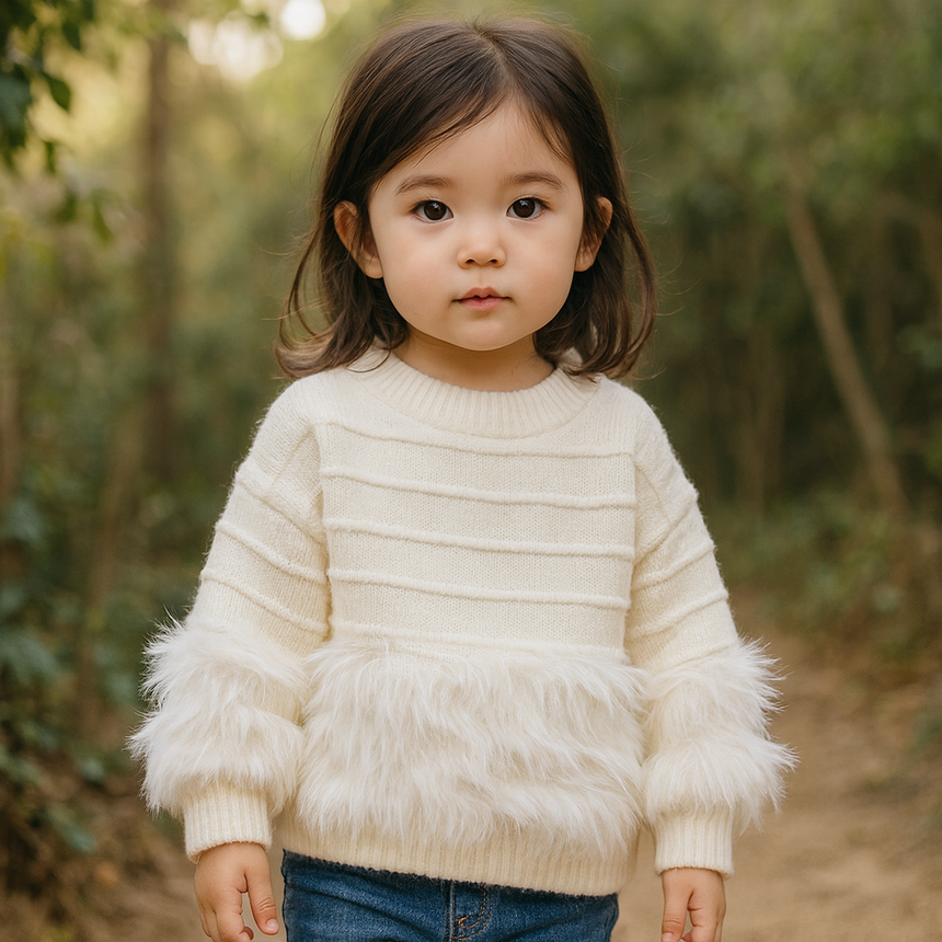 Girls’ Warm Beige Sweater | 3–4Y