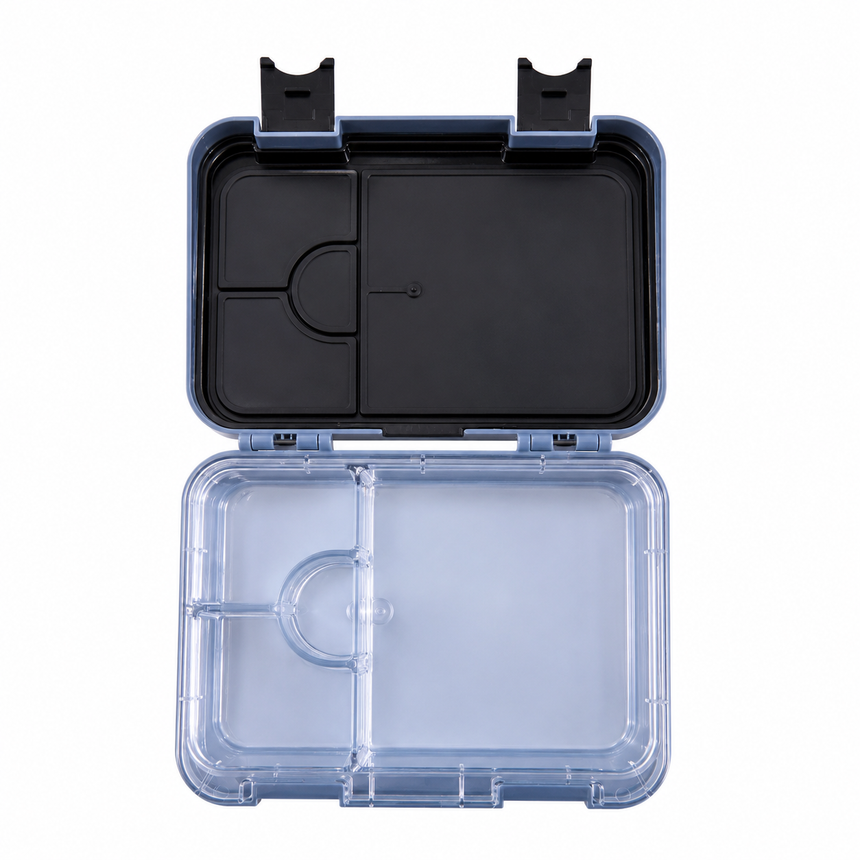 Premium Tritan Kids Lunch Box – Leakproof School Bento Box | Grey + Black