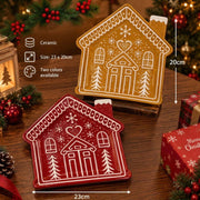 Christmas Ceramic Gingerbread House Plate 23x20cm