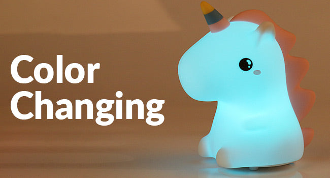 Rainbow Unicorn Silicone LED Night Light USB Rechargeable