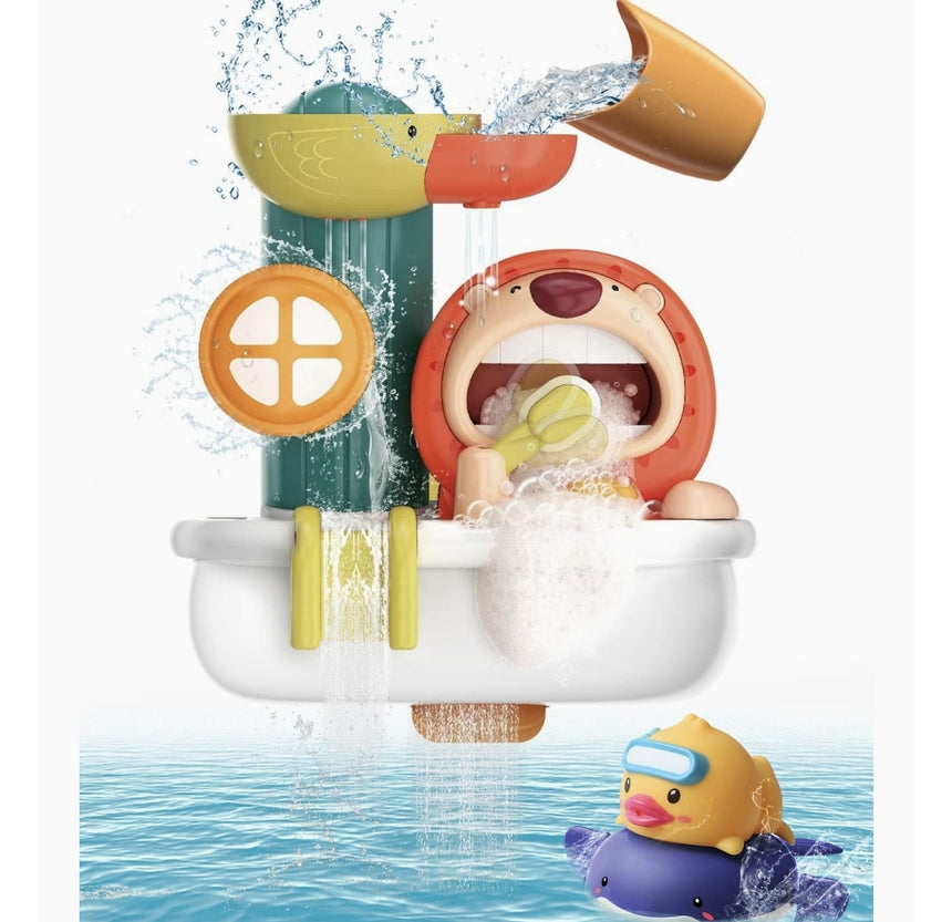 Baby Lion Bubble Bath Toy with Waterfall & Bubbles | 1+