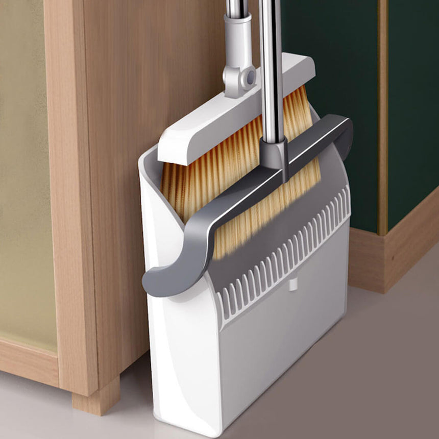 White and grey dustpan combo with smart storage clip