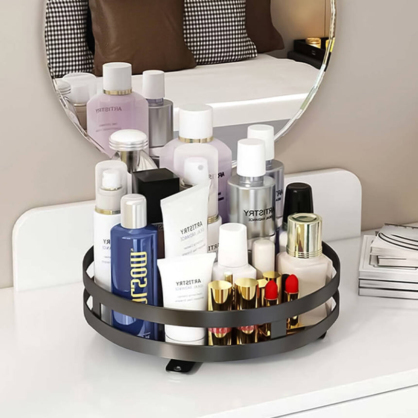 360° rotating metal cosmetic and toiletry organizer 