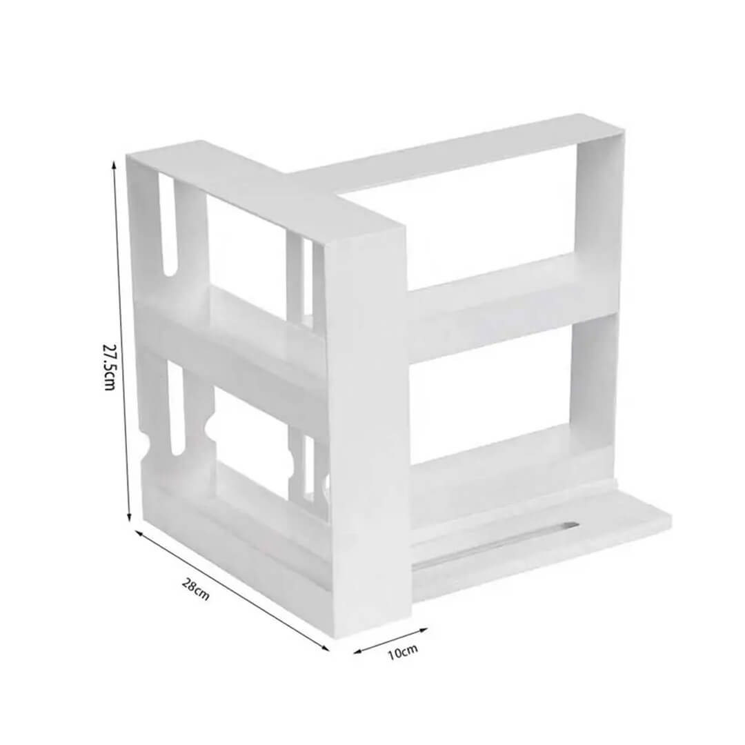 Two-tier kitchen organizer for spices and small bottles, dimensions