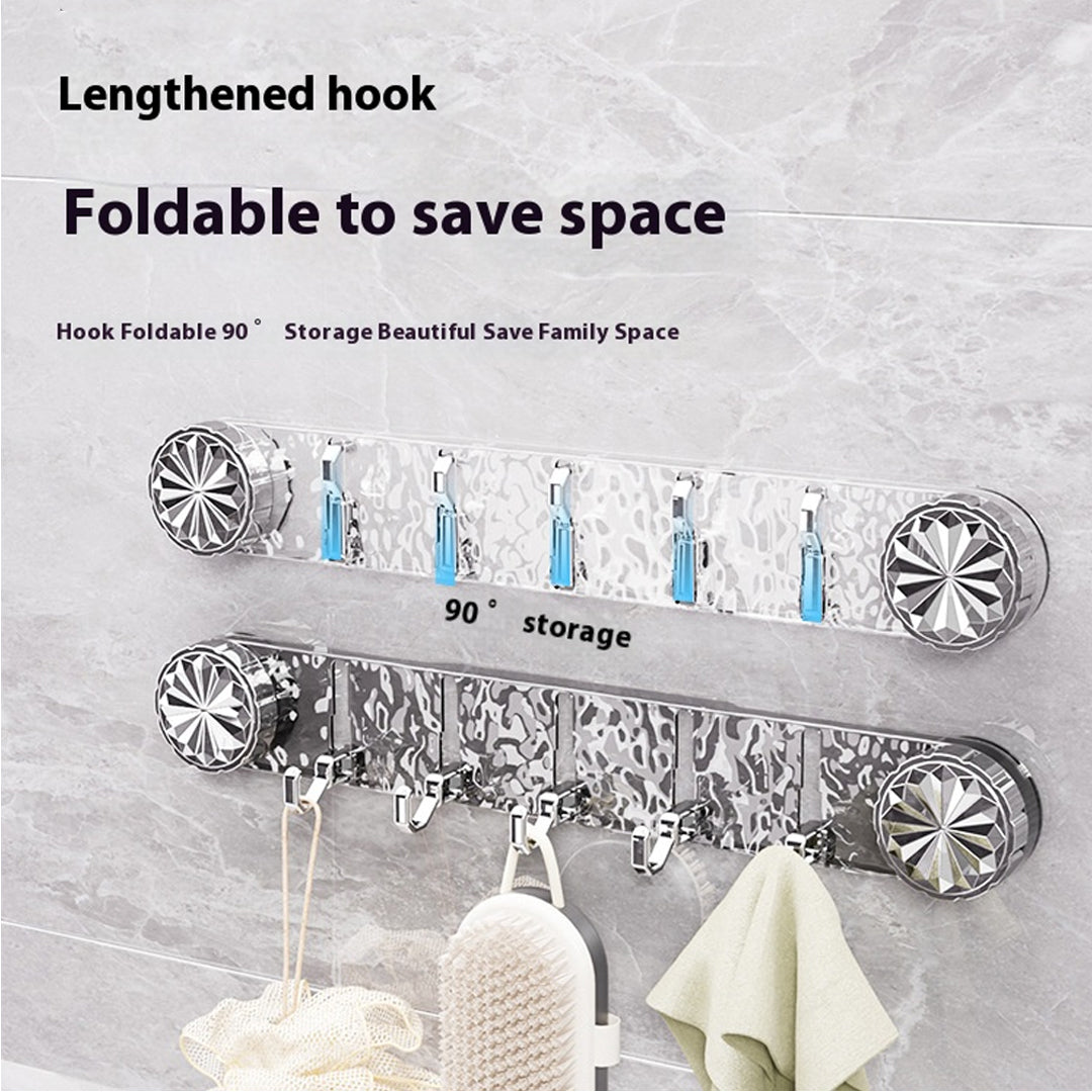 Foldable wall hook rack adhesive suction mount