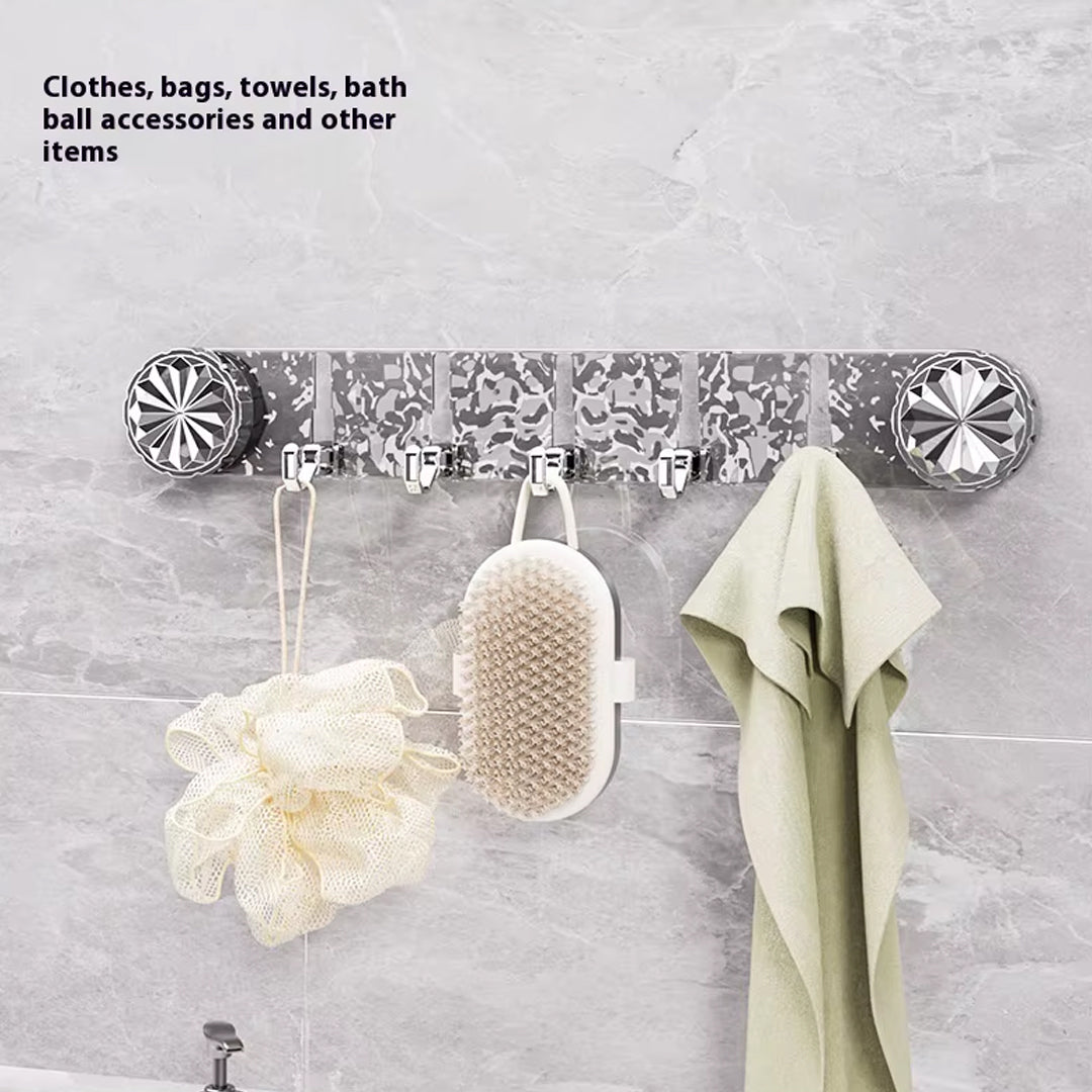 Rotating adhesive suction hook organizer