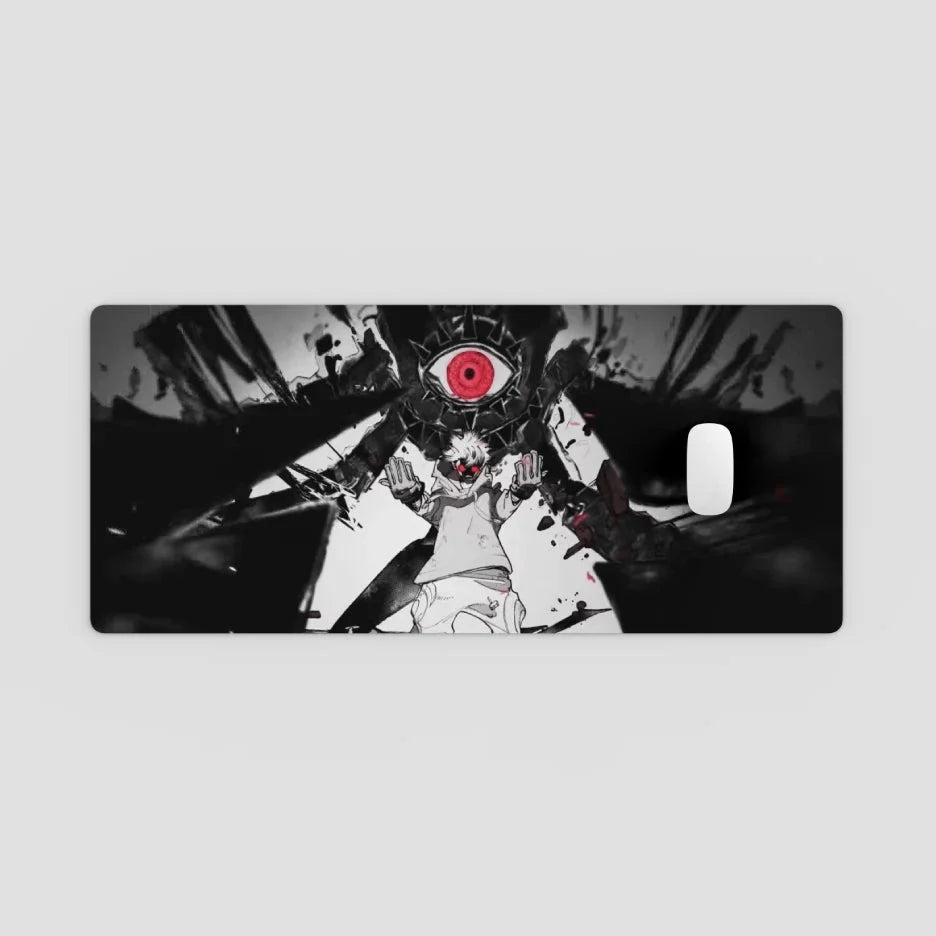 Phone case with anime-style design on a light gray background