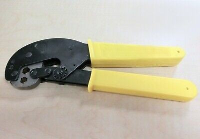 Cable crimper tool with precision alloy steel jaws, full cushion handles, designed for CATV, MATV, and STV connectors