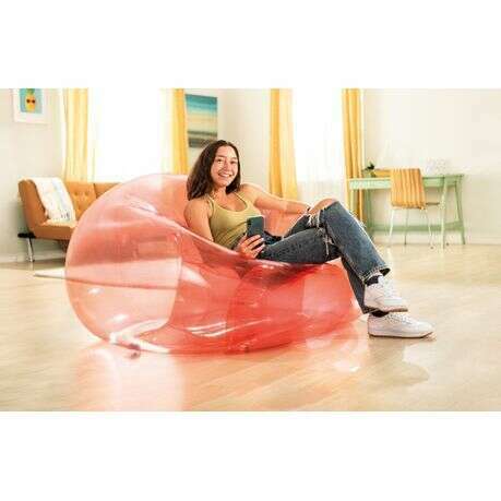 Transparent/Pink Beanless Bag Chair Kids Inflatables Transparent/Pink Beanless Bag Chair Transparent/Pink Beanless Bag Chair Intex