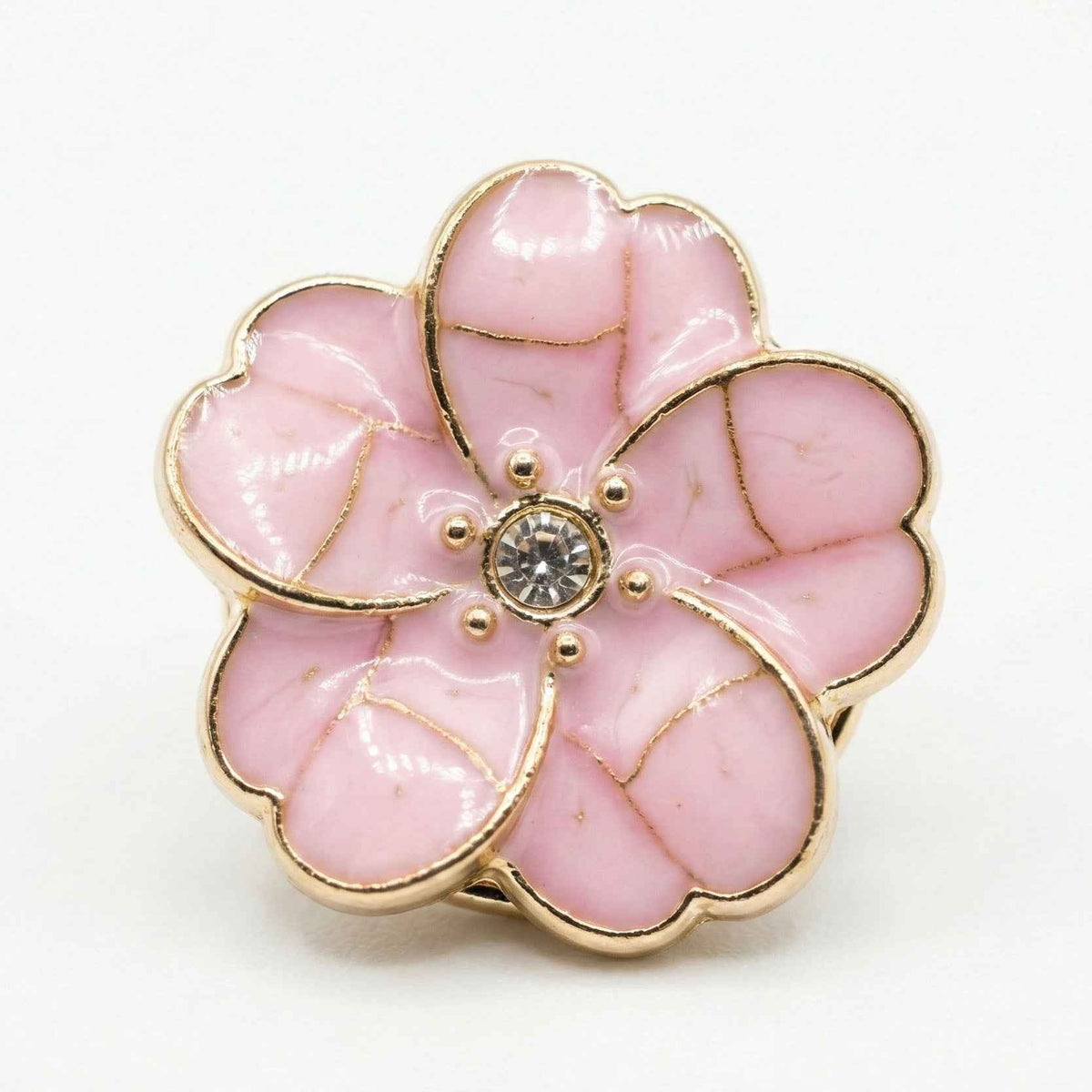 Sakura Enamel & Crystal Button Covers Pink Petit Détail Lebanon