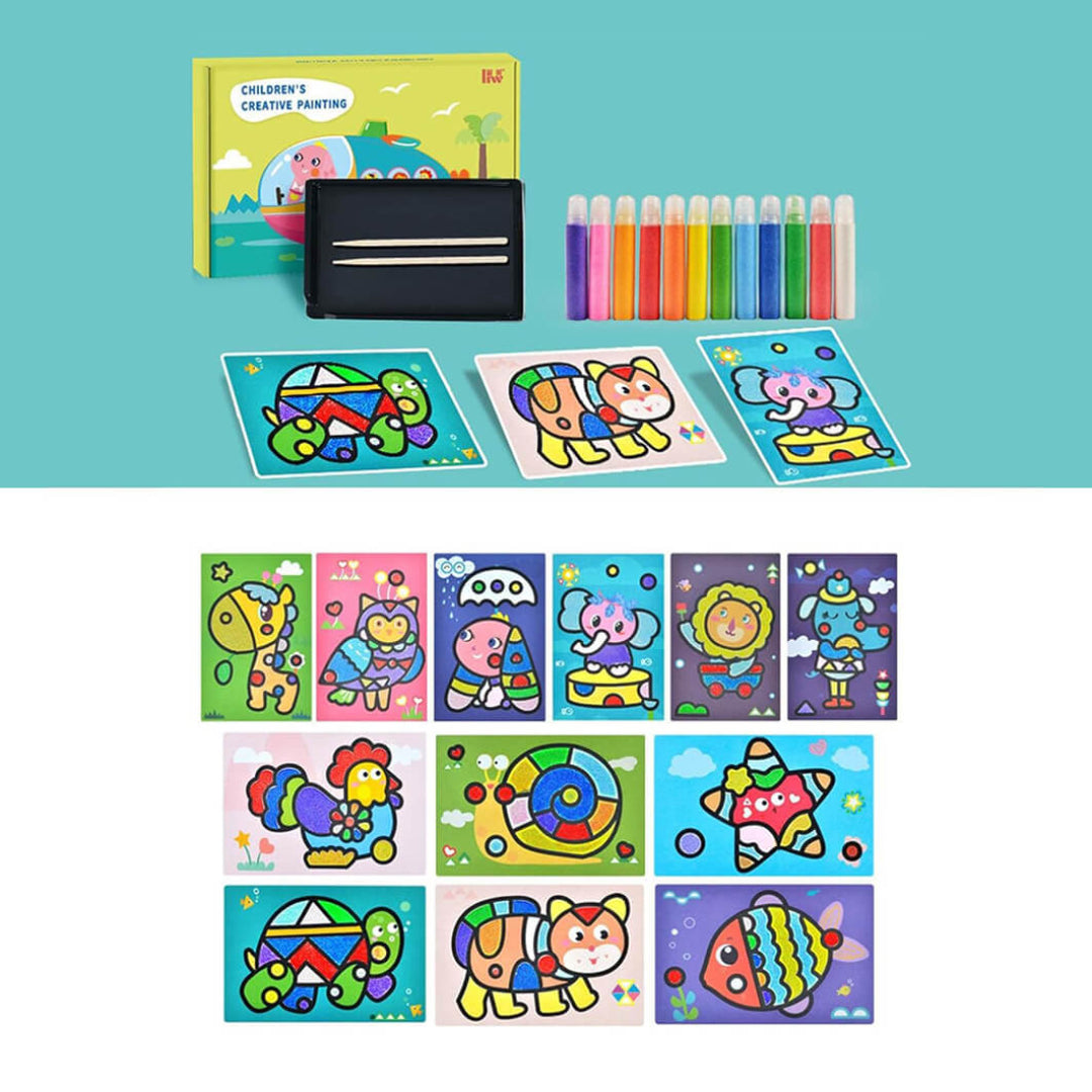 Educational sand art set for fine motor skills