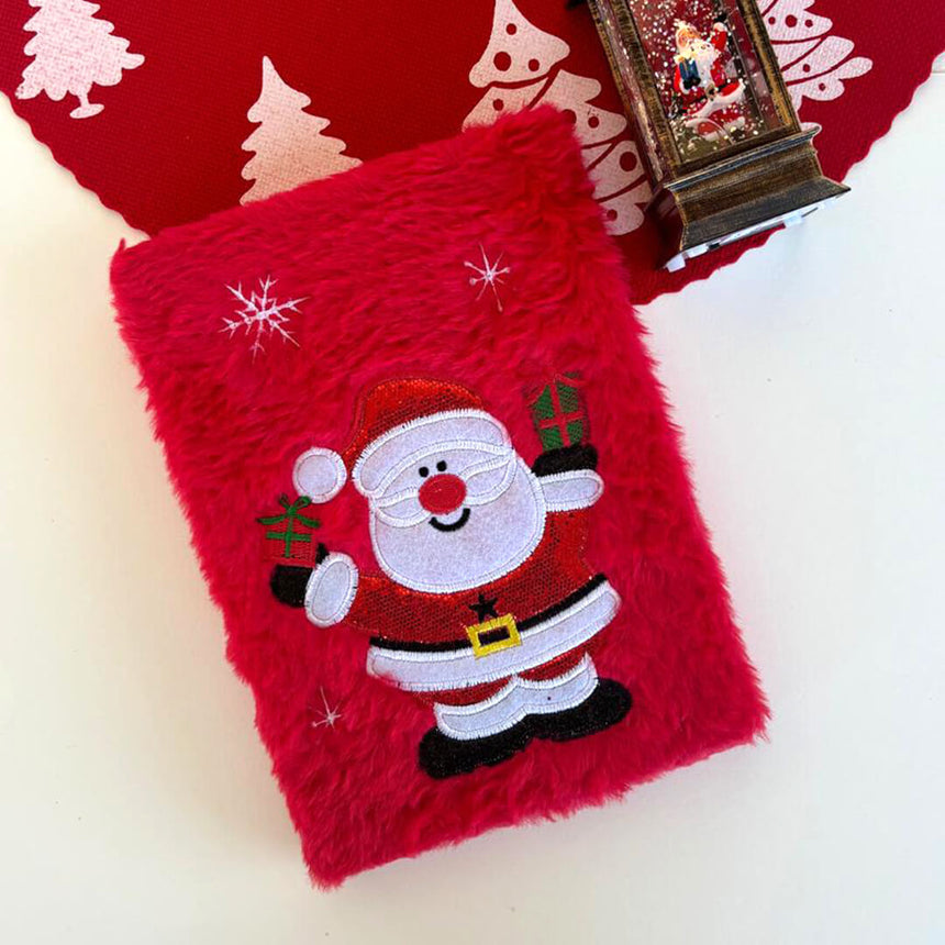 Soft red Santa notebook for christmas
