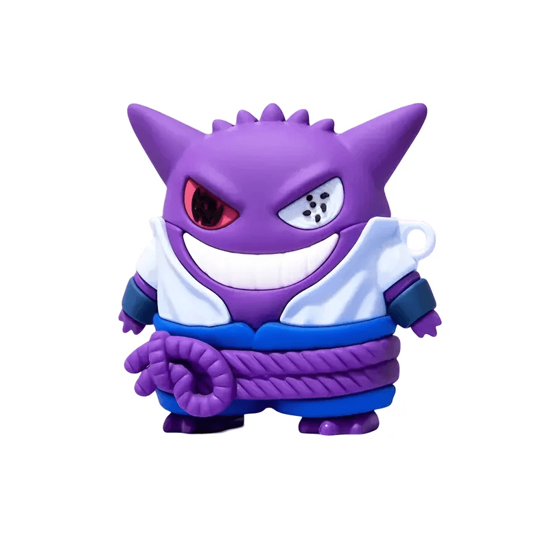 Purple and white cartoon character with a white background