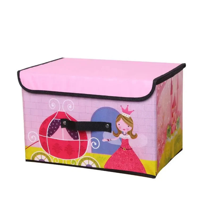 Kids Collapsible Storage Box - School Bus Design Pink