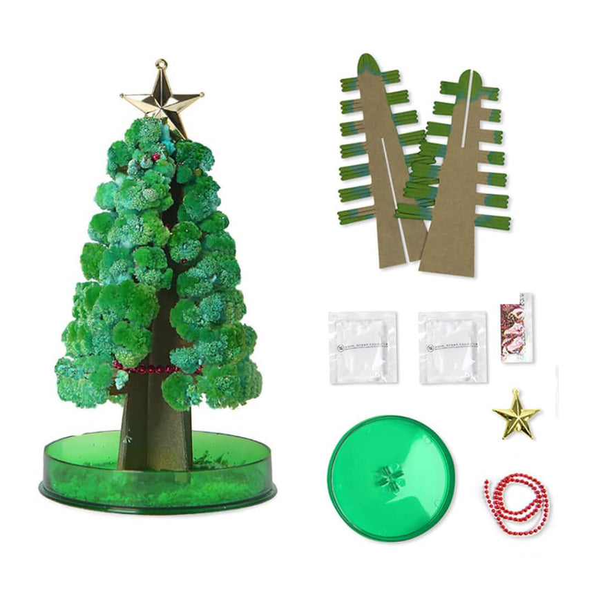 DIY crystal tree science experiment for children holiday activity