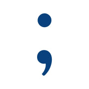 Temporary Tattoo design of a semi colon symbol on a white background