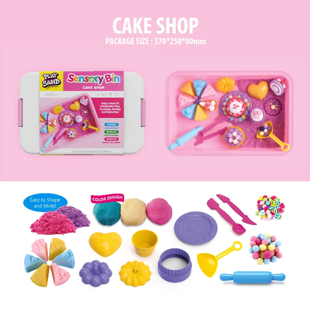 Kinetic sand cake decorating toy for kids