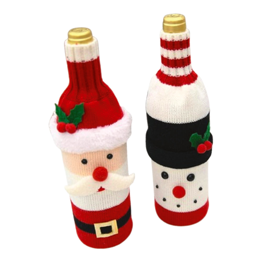 Christmas: Santa and Snowman Bottle Covers