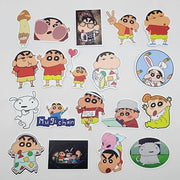 Collection of cartoon character stickers on a white background
