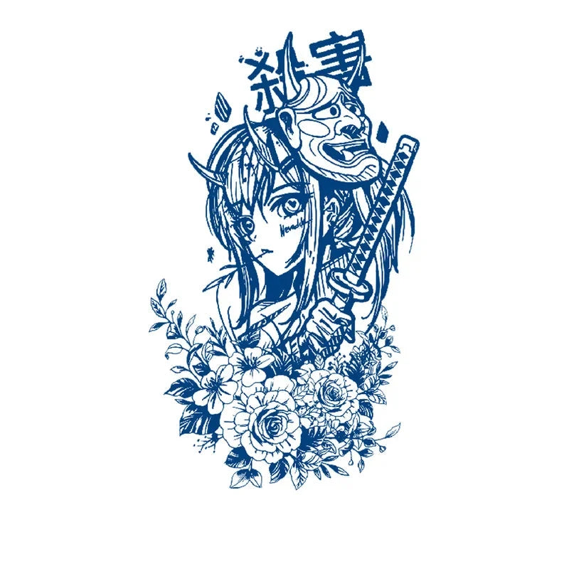 Female Shinobi Japanese Semi-Permanent Jagua Tattoo