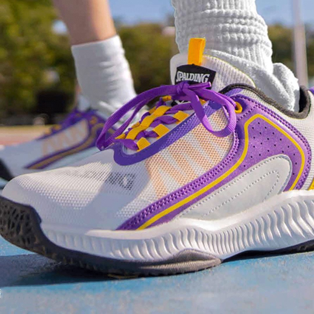 Spalding TF Shoes White Purple Yellow