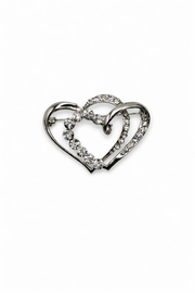 Silver-Tone Interlocking Hearts Brooch Default Title Petit Détail Lebanon